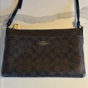 Coach Dark Brown Signature Crossbody Bag